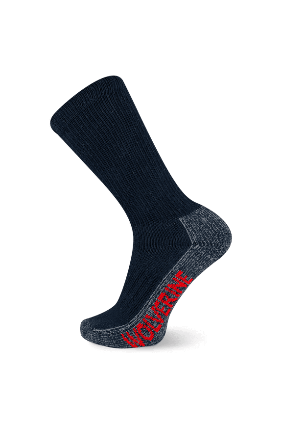 Men's Steel Toe Cotton Crew 2 Pair Pack, Navy,