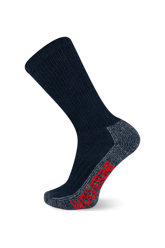 Men's Steel Toe Cotton Crew 2 Pair Pack, Navy,