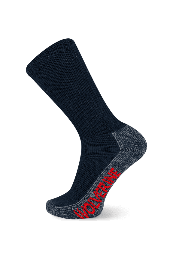 Men's Steel Toe Cotton Crew 2 Pair Pack, Navy,