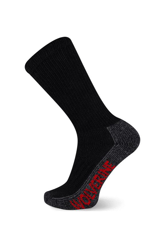 Men's Steel Toe Cotton Work Boot Crew Socks - 2 Pairs - Durable Cushioning, Reinforced Heel and Toe, Comfort Toe Seam, Stay Up Top & Arch Support