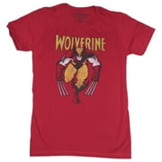 Wolverine Mens T-Shirt  - Charging Distressed Wolvy Under Logo (Large)