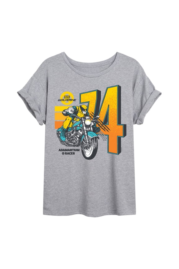 - Motorcycle Racing - Juniors Oversized Graphic T-Shirt