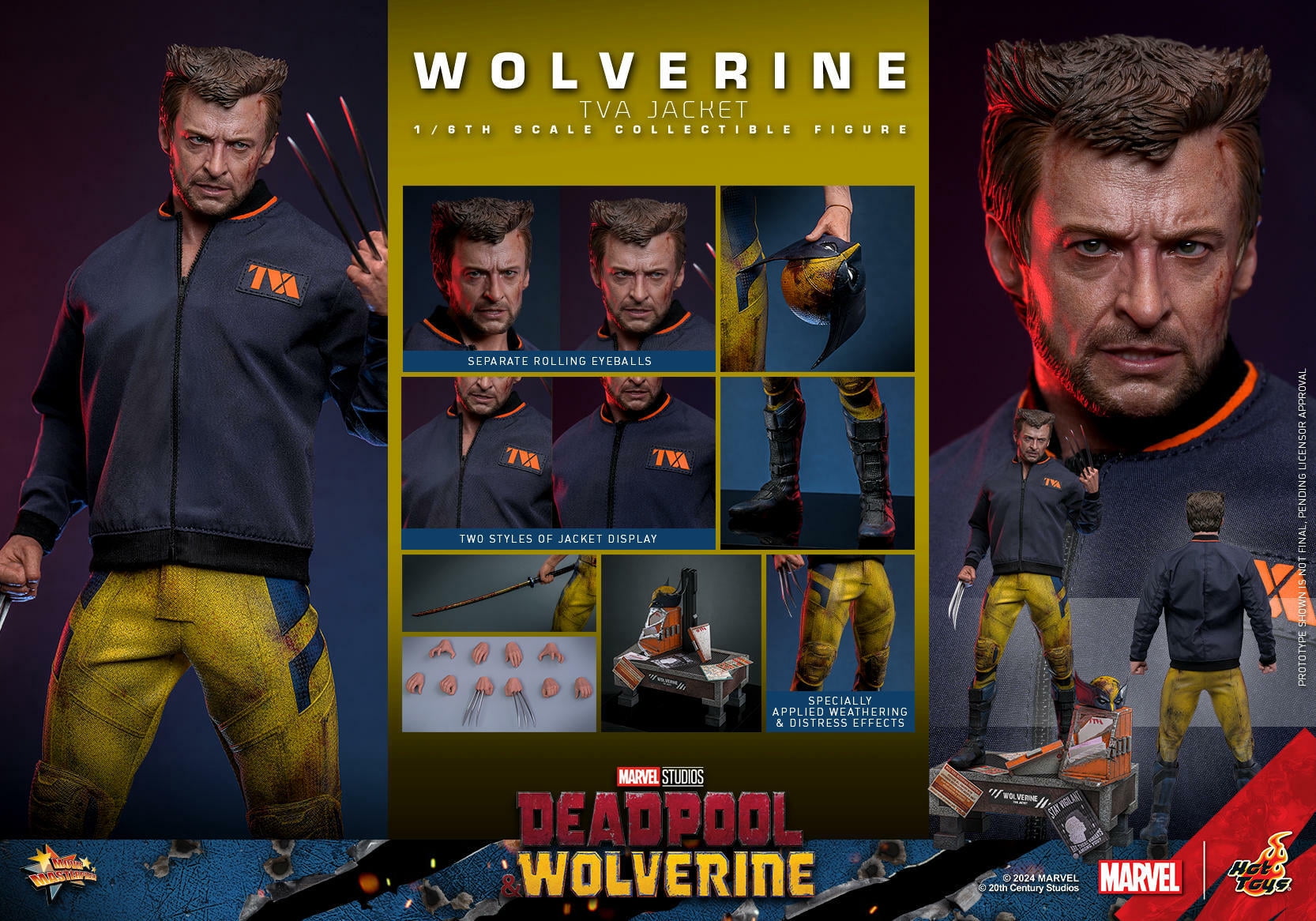 Wolverine TVA Jacket Version 1/6 scale 12" Figure Hot Toys Marvel 913607 MMS756