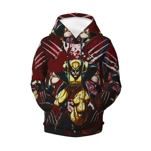 Wolverine Teen Boys Girls Hoodies 3D Printed Hooded Sweatshirts for Kids Long Sleeve Casual Unisex Pullovers with Pockets