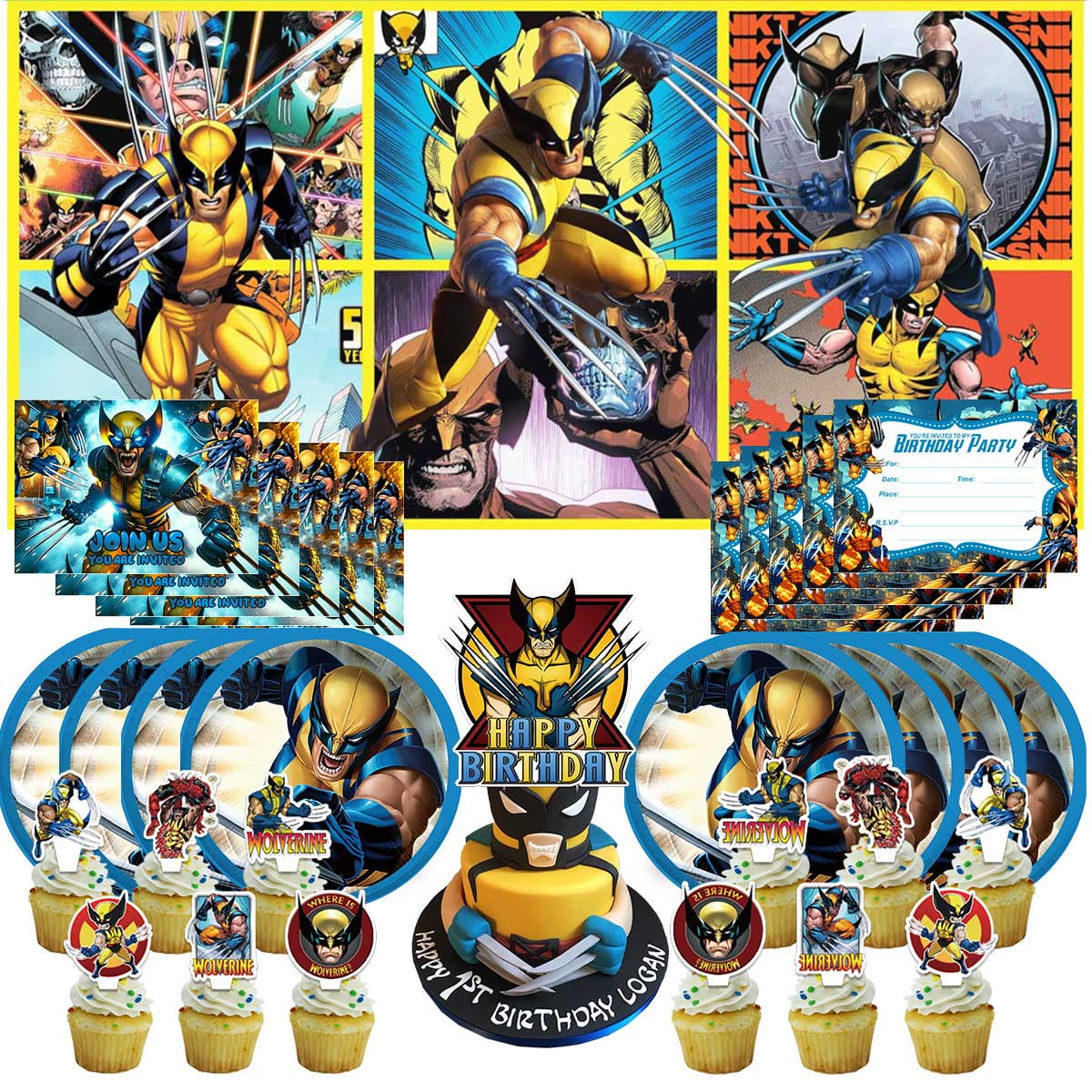 Wolverine X-men Invite Invitation Cards Party Supplies Decor ...