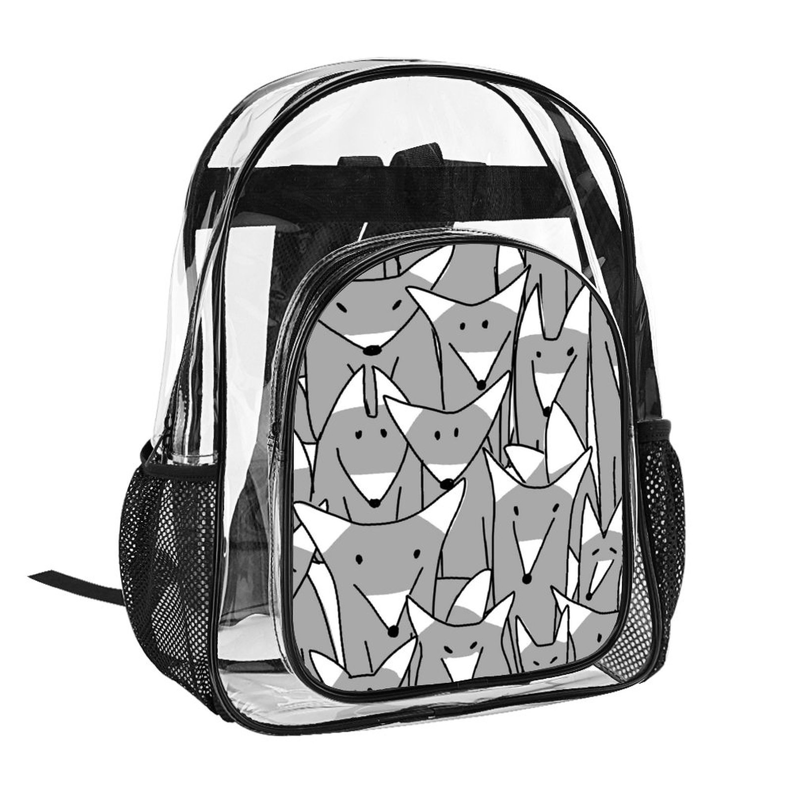 Wolves Family Clear Backpack Waterproof PVC Clear Backpacks for School
