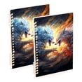 thumbnail image 1 of Wolves Fight Ring Binder Notebook Journey Note Diary College Ruled Spiral Notebook Study Loose Leaf Paper A5 60 Pages, 1 of 8