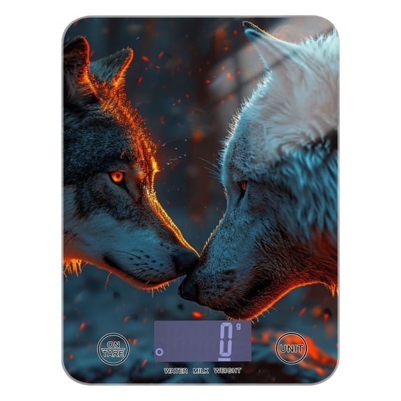 Wolves Food Scale Digital Kitchen Scale Waterproof Tempered Glass Tare Function 11 lb for Baking Cooking Meal Prep