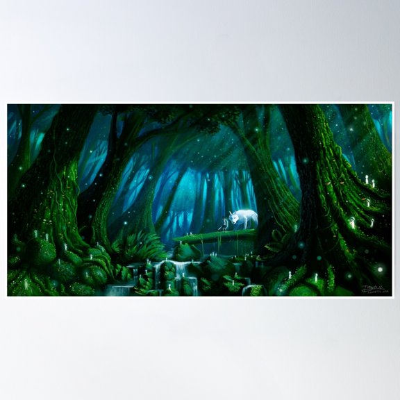 Wolves Forest Poster Wall Art, Modern Wall Decor, 8x12 UNFRAMED