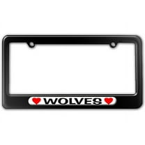 Wolves Love with Hearts License Plate Frame