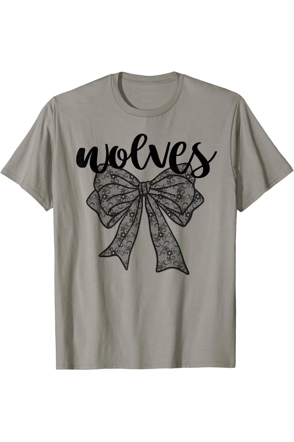 Wolves Mascot Lace Bow Preppy T Shirt All Size S-5XL