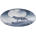 thumbnail image 1 of Wolves in The Moonlight Floral Medallion Round Rug - Small Round Area Rug, Soft Non-Slip Machine Washable Bedroom Mat Indoor Accent Entry Carpet for Office Desk Dorm Hallway, 1 of 7