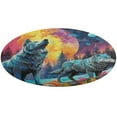 thumbnail image 1 of Wolves in The Moonlight Round Rugs -Washable Non-Slip Small Round Area Rug Throw Soft Circle Rugs for Bedroom, Modern Print Indoor Carpet for Entryway Sofa Living Room, 1 of 7
