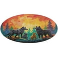thumbnail image 1 of Wolves in The Moonlight Round Small Area Rug, Print Non Slip Washable Floor Mat, Soft Throw Rug for Living Room, Powder Room Entryway, Bathroom, Bedside, 1 of 7