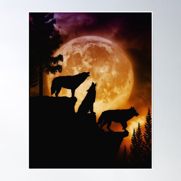 Wolves Peak Poster Wall Art, Modern Wall Decor, 12x18 UNFRAMED
