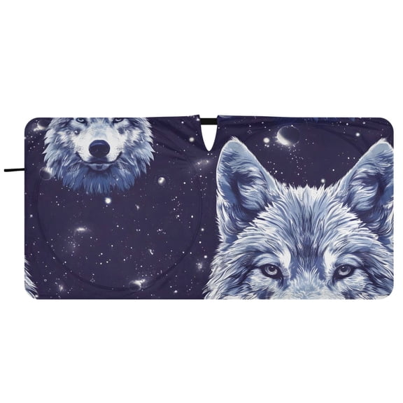 Wolves Space Car Windshield Sun Shade Foldable Front Window Shades Cover Sun Visor Shield Block