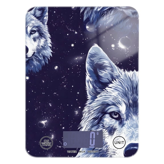 Wolves Space Food Scale Digital Kitchen Scale Waterproof Grams Ounces lbs for Weight Loss