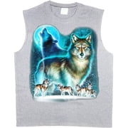Wolves Wolf Pack Moon Men's Sleeveless T-shirt Muscle Tee