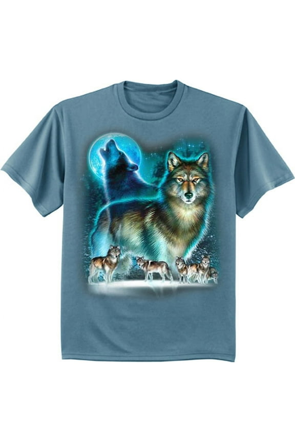 Wolves Wolf Pack Moon T-shirt Men's Graphic Tee