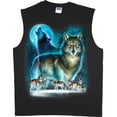 thumbnail image 1 of Wolves Wolf Pack Moon T-shirt Men's Muscle Tee, 1 of 1