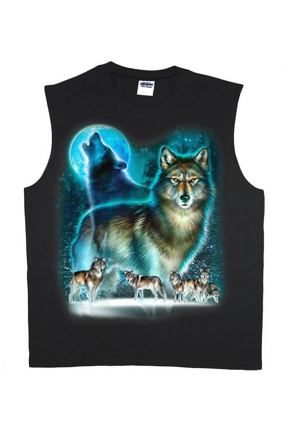 Wolves Wolf Pack Moon T-shirt Men's Muscle Tee