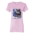 thumbnail image 1 of Wolves and the Moon in the Winter Night | Womens Animal Lover Graphic T-Shirt, Light Pink, Large, 1 of 3