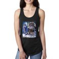 thumbnail image 1 of Wolves and the Moon in the Winter Night | Womens Animal Lover Jersey Racerback Tank Top, Black, Small, 1 of 3