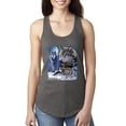 thumbnail image 1 of Wolves and the Moon in the Winter Night | Womens Animal Lover Jersey Racerback Tank Top, Dark Grey, Medium, 1 of 3