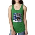 thumbnail image 1 of Wolves and the Moon in the Winter Night | Womens Animal Lover Jersey Racerback Tank Top, Kelly, X-Large, 1 of 3