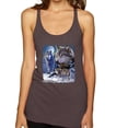 thumbnail image 1 of Wolves and the Moon in the Winter Night | Womens Animal Lover Premium Tri-Blend Racerback Tank Top, Brown, Large, 1 of 3