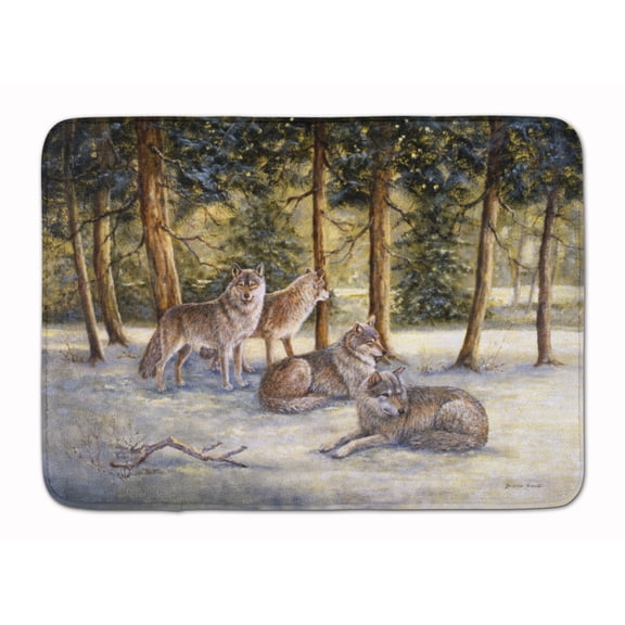 Wolves by Daphne Baxter Machine Washable Memory Foam Mat