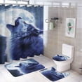 thumbnail image 1 of Wolves in The Moonlight 4 Piece Shower Curtain Sets, Non-Slip Rugs, Toilet Lid Cover And Bath Mat, for Bathroom Decor Set, 72" X 72", 1 of 8