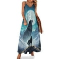 thumbnail image 1 of Wolves in The Moonlight Design Sleeveless Dress Woman Fashion Long Dresses Women's Summer Suit Dress 2025, 1 of 6