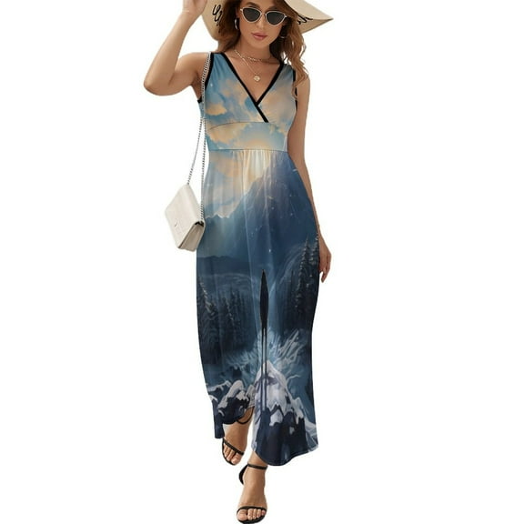 Wolves in The Moonlight Sleeveless Dress Woman Fashion Long Dresses Women's Summer Suit Dress 2025