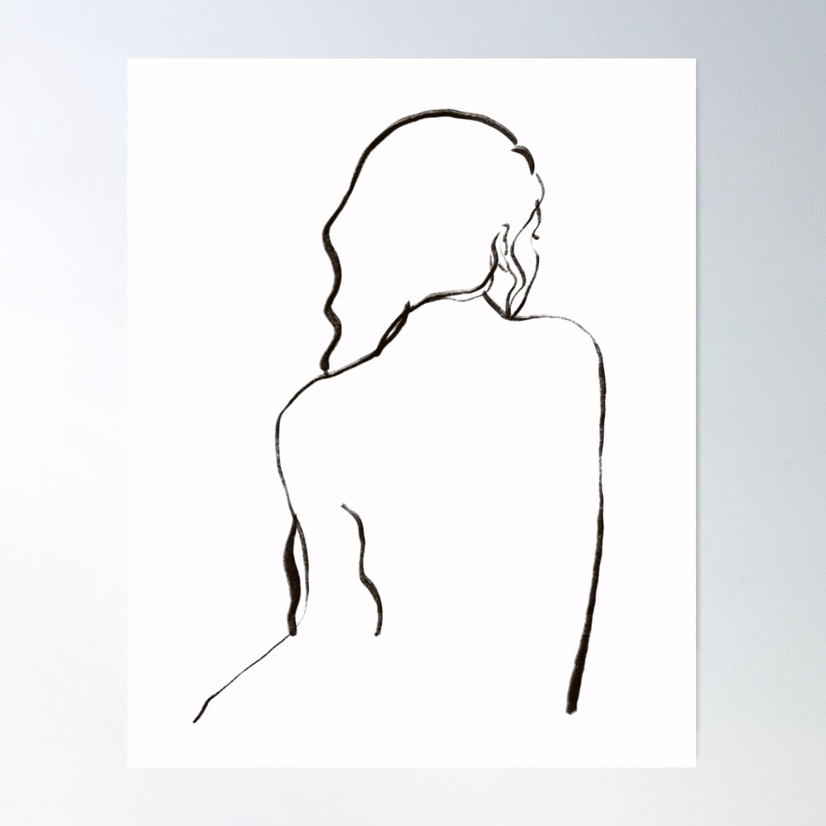 Woman Aesthetic Drawing Poster Wall Art, Modern Wall Decor For Living ...