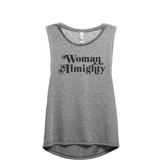 Woman Almighty Women's Fashion Sleeveless Muscle Workout Yoga Tank Top Heather Grey Grey 2X-Large