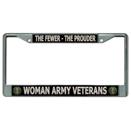 Woman Army Veterans Chrome License Plate Frame