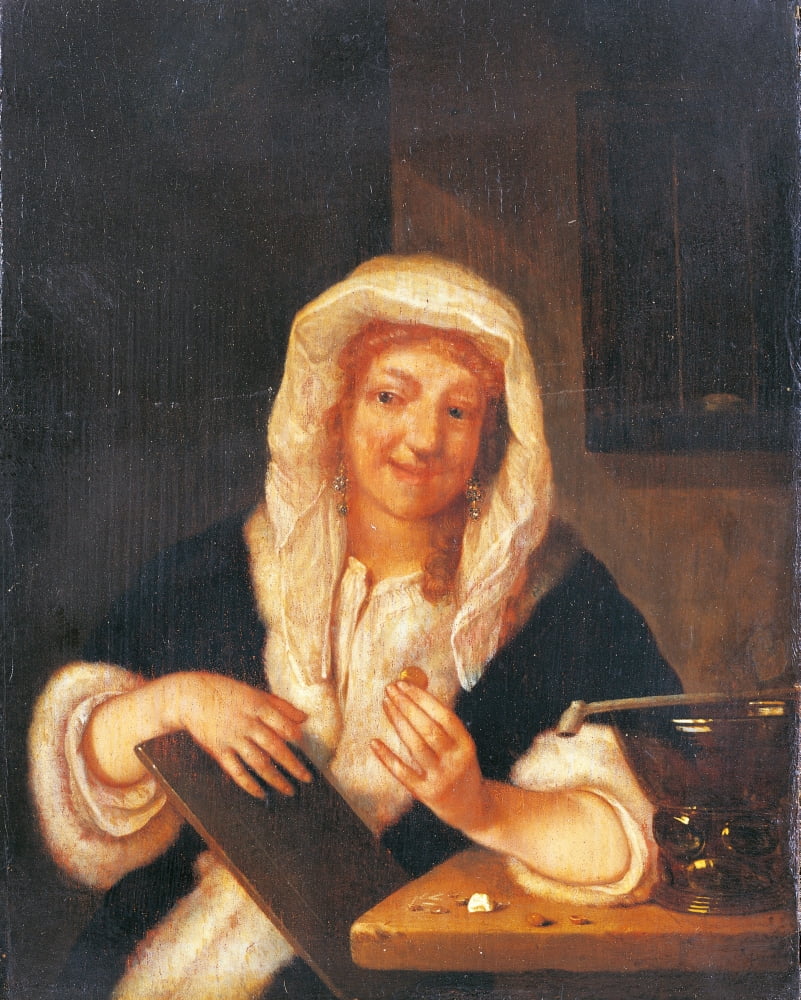 Woman At A Table Canvas Art - (18 x 24)