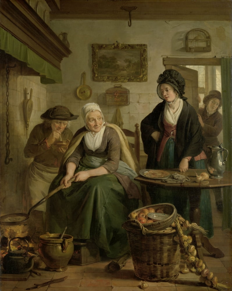 Woman Baking Pancakes Canvas Art - (18 x 24)
