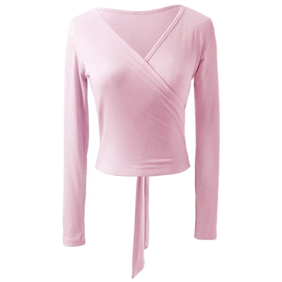Woman Ballet Jacket Dance Top Wrap Knitted V Neck Long Sleeve Dance Shirt Ballet Tops Training Tops Dance Costumes