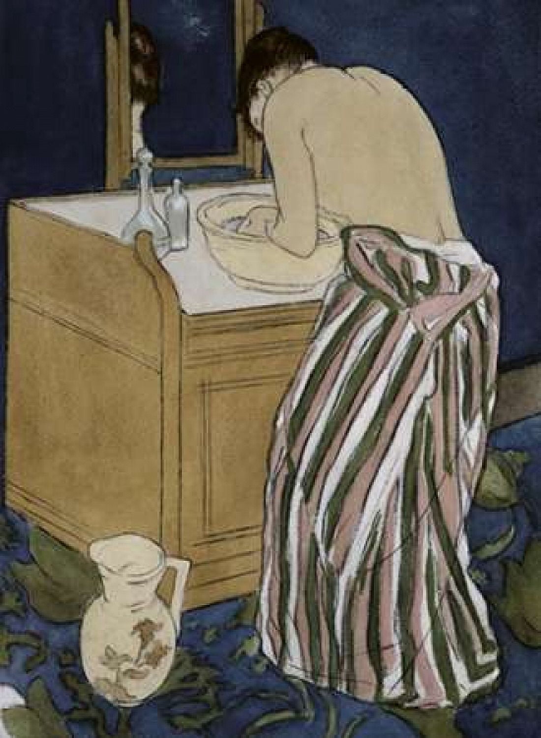 Woman Bathing Canvas Art - Mary Cassatt (18 x 24)