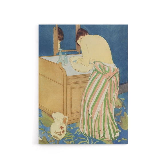 Woman Bathing at her Dressing Table Cassatt Canvas Wall Art 24X32"