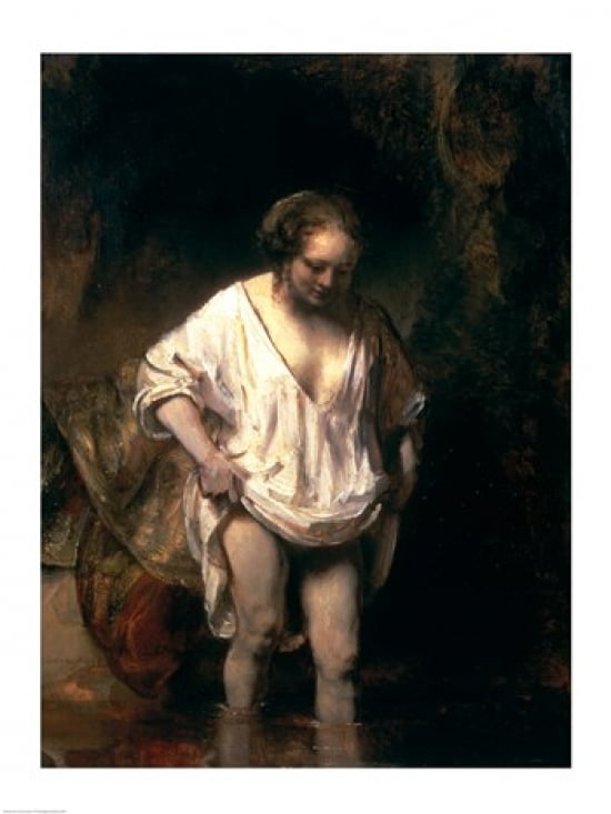 Woman Bathing in a Stream 1654 Canvas Art - Rembrandt van Rijn (18 x 24)