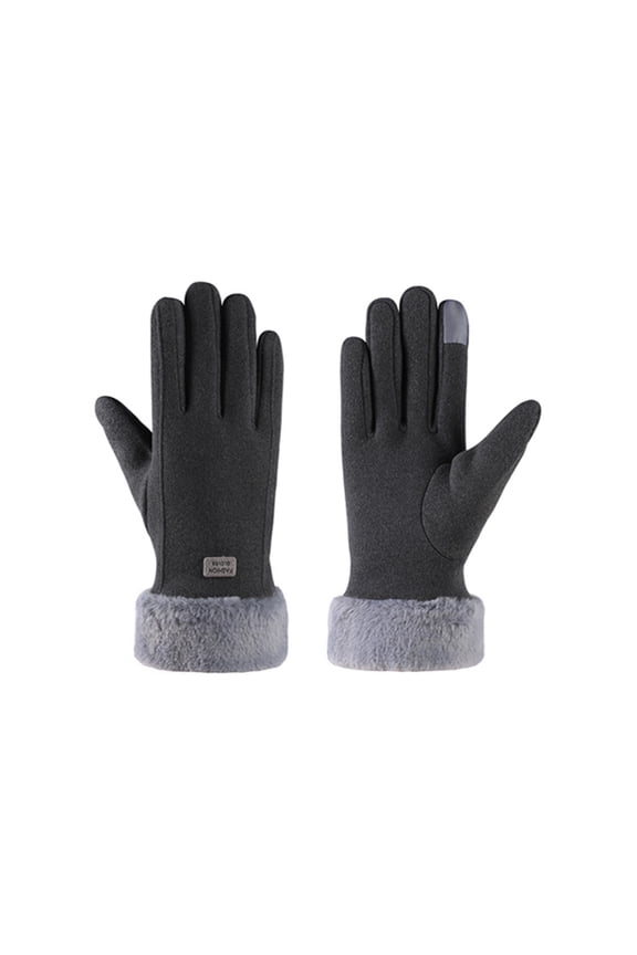 Woman Bike Riding Winter Gloves, Insulated & Anti-Slip Grip for Cycling, E-Bike, Scooter & Cold Weather Outdoor Activities Gray