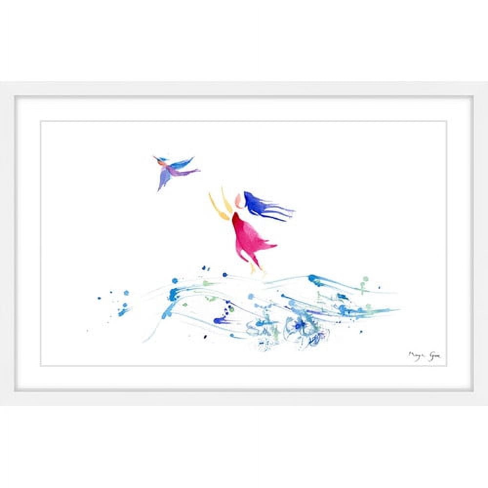 "Woman & Bird" Framed Painting Print