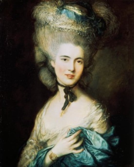A Woman in Blue Portrait of the Duchess of Beaufort Thomas Gainsborough (1727-1788British) Hermitage Museum St Petersburg Canvas Art - Thomas Gainsborough (18 x 24)