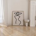 Woman Body Line Wall Art Print, Feminine Beige Art And Minimal Home ...