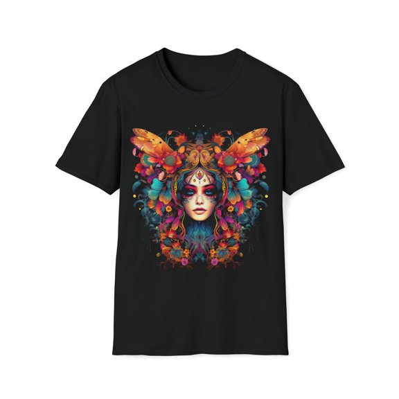 Woman Butterfly Unisex Soft T-Shirt Boho Hippie Chic Festival Inspired