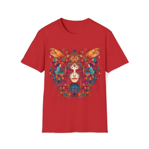 Woman Butterfly Unisex Soft T-Shirt Boho Hippie Chic Festival Inspired