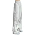 thumbnail image 1 of Woman Cargo Pants Elastic Waist Pants for Women Baggy Pants Women Jogger Pants with Pockets Hiking Essentials Cute Pants, 1 of 6